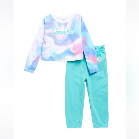 Converse Matching Sets Converse Logo Crewneck Top And Joggers